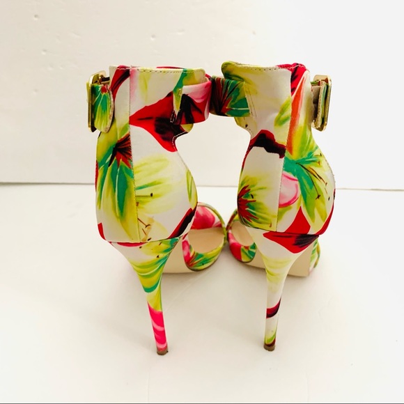 Just Fab “Claire” Floral Print Heels Size 8.5 GUC - Picture 2 of 8